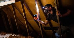 A home inspector in the attic of a home in Clarksville TN